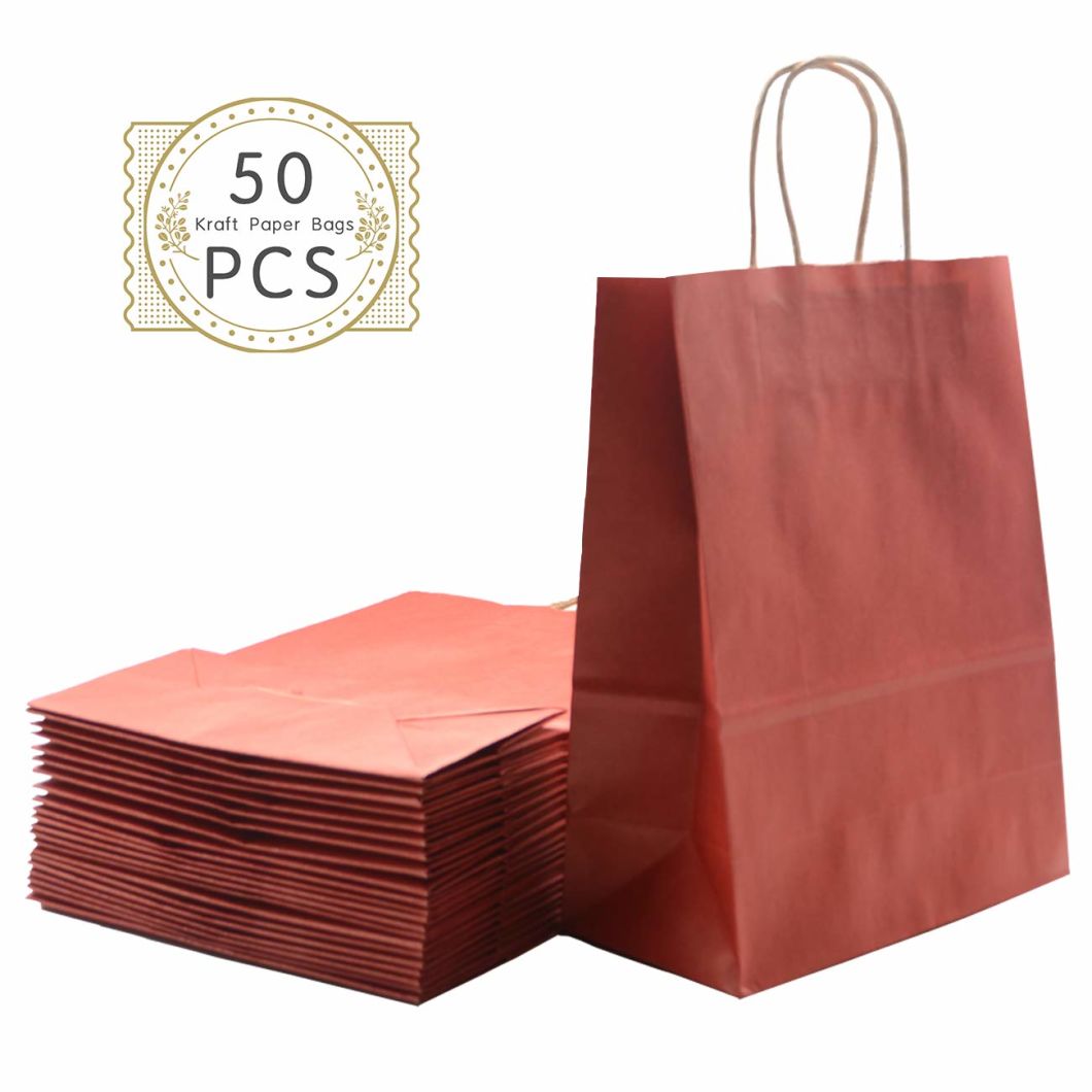 Mala crvena Heavy Duty luksuzna papirna torba za kupovinu sa okretnom ručkom