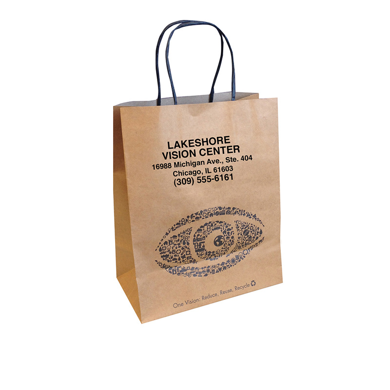Экологичные сумки для покупок из крафт-бумаги с печатной краской для бутика
