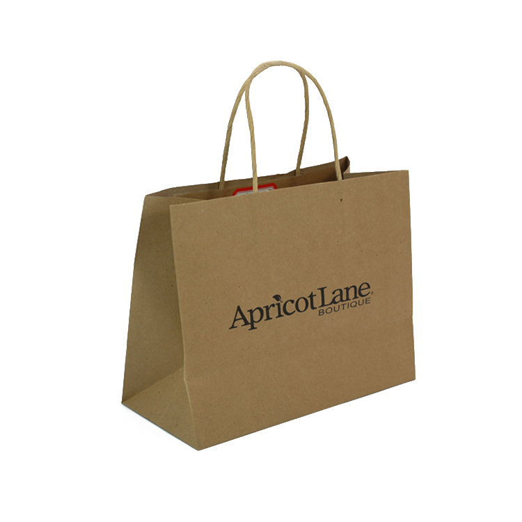 Vendite à l'Ingrossu Publicità Neru Stampatu Custom Kraft Shopping Gift Paper Bag