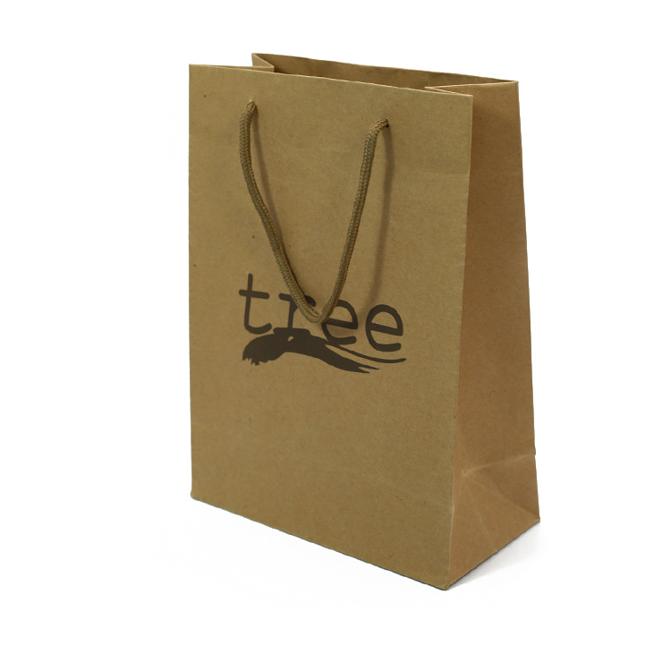 Екологично цветно печатащо лого Кафяви торбички за подаръци от крафт хартия