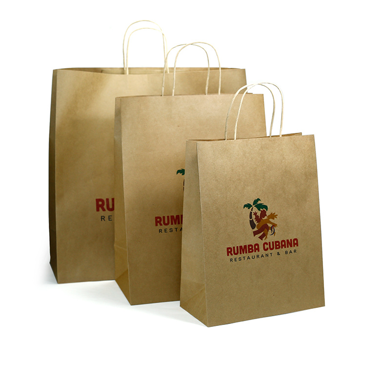 Vlastníte logo Vytlačte hnedý kraftový papier maloobchodné nákupné tašky