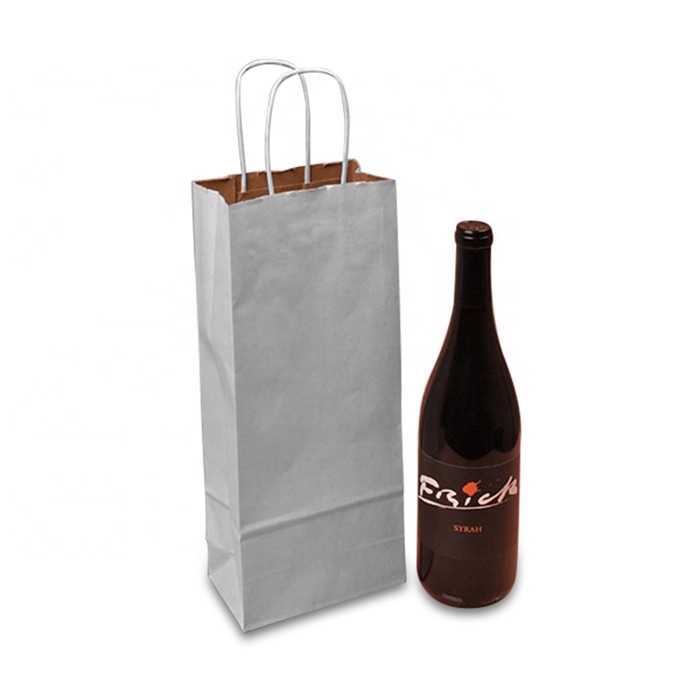 Nahiangay nga Eco-Friendly Luxury Wine Single Bottle Kraft Paper Bag