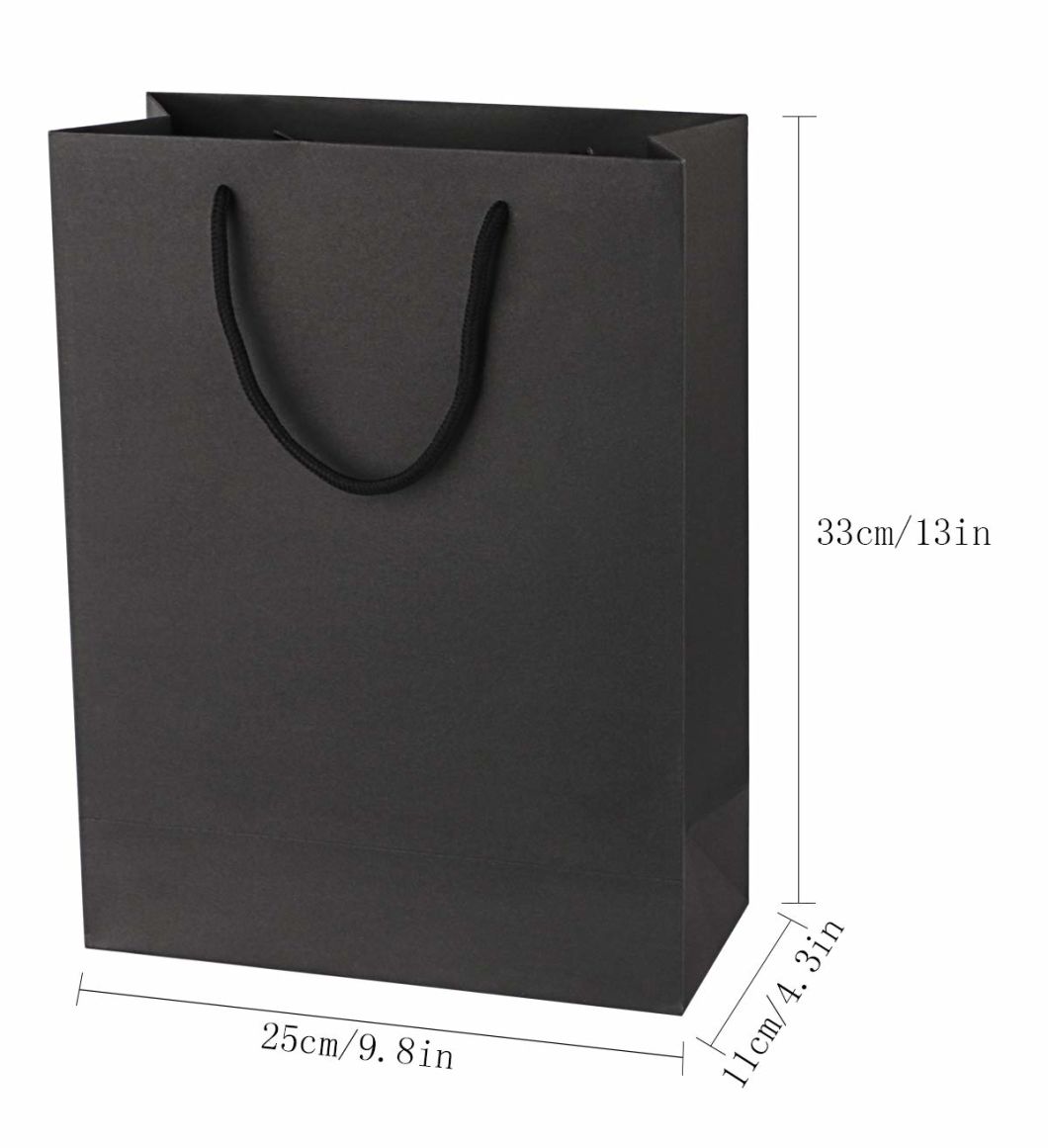Kraft Black Gift Party Craft 100% təkrar emal edilə bilən çap kağızı alış-veriş çantası