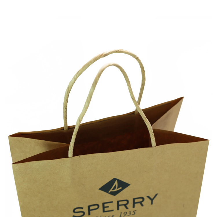 Alışveriş için Yeni Moda Özel Logo Baskı Kahverengi Kraft Kağıt Torbalar