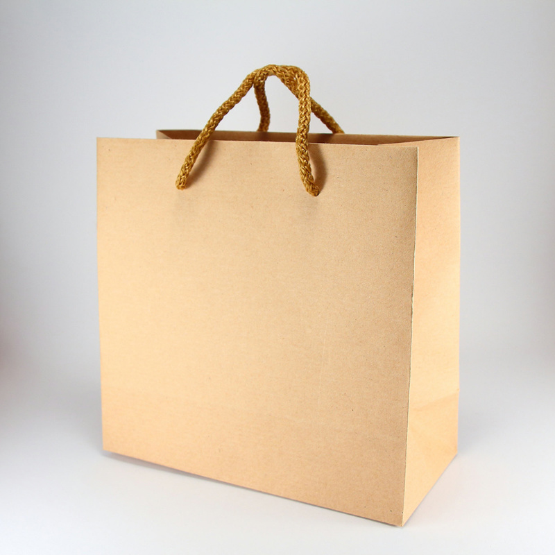 Maßgeschneiderte rechteckige Bulk-Einkaufstaschen aus Kraftpapier mit Griffen