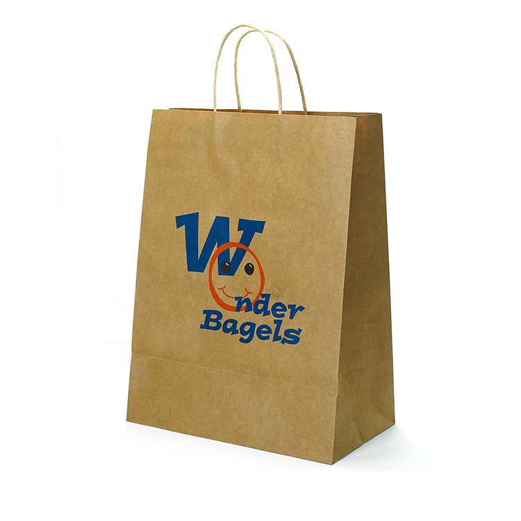 ક્રાફ્ટ રિયુઝેબલ શોપિંગ બેગ્સ ફેશન ડિઝાઇન પેપર બેગ્સ હેન્ડલ્સ સાથે
