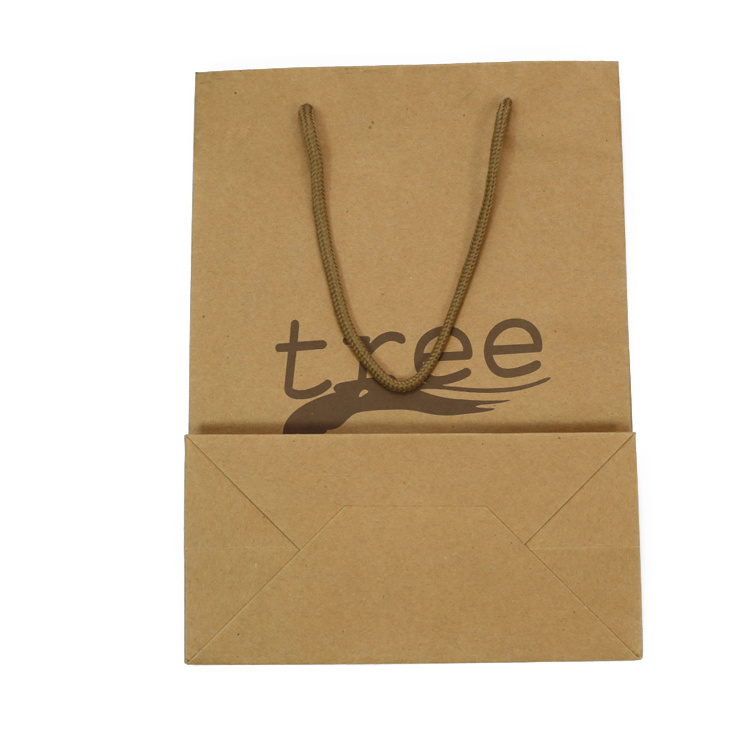 Ekologické darčekové tašky s farebnou potlačou loga z hnedého kraftového papiera