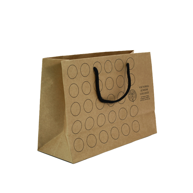 Папирна поклон кеса са штампаним геометријским логотипом која се може рециклирати