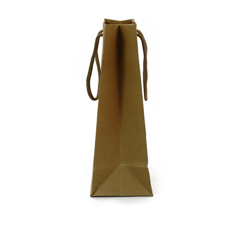 ეკო-მეგობრული ფერადი ბეჭდვის ლოგო ყავისფერი კრაფტის ქაღალდის სასაჩუქრე ჩანთები