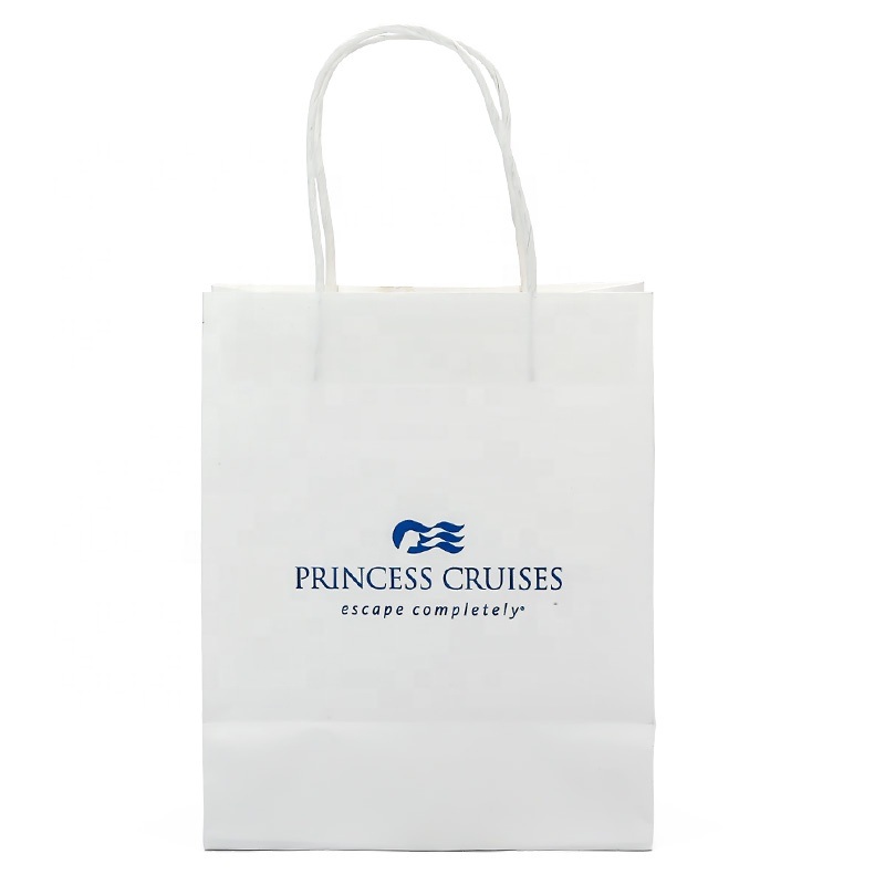 I-Wholesale Eco-Friendly Recyeled Shopping White Kraft Paper Bag