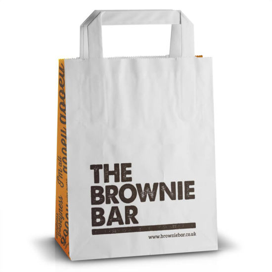 Flat Tape Handle Kraft Paper Bags for Fashion Shopping