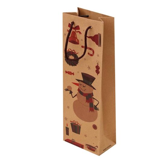 Regalo sa Botelya sa Botelya sa Pasko nga Kraft Paper Bag Packaging Dekorasyon alang sa Mga Regalo sa Bag-ong Tuig sa Balay