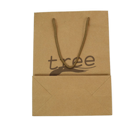 Eco-Friendly Color Printing Logo Brown Kraft Paper Gift Bags