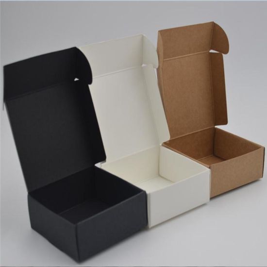 صندوق ورق كرافت صغير ، صندوق صابون يدوي بني من الورق المقوى ، صندوق هدايا ورق كرافت أبيض ، صندوق مجوهرات تغليف أسود