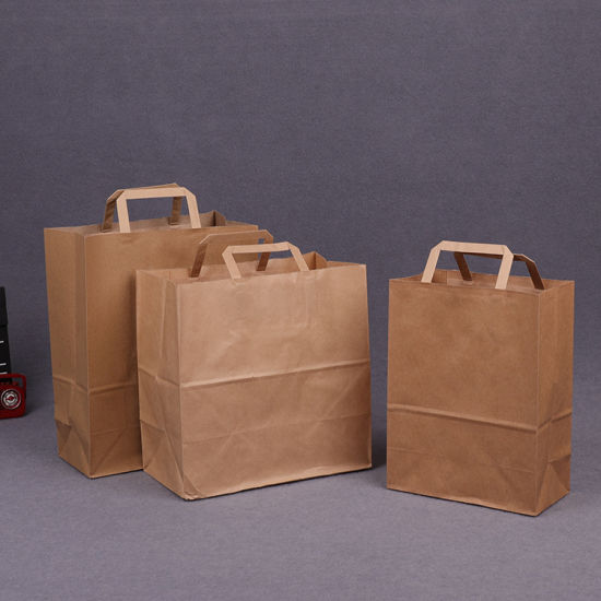 Plain Flat Kraft Paper Rope Bags Wholesale Customized Accepted