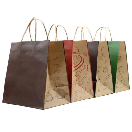 Rose Gold Paper Coffee Bag Handmade Color Logo Printing with Twist Handle