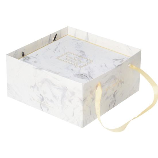 Gift Box Square Marbled Bridesmaid Hand Gift Box Wedding Candy Wedding Showers & Bachelorette Parties Paper Bag