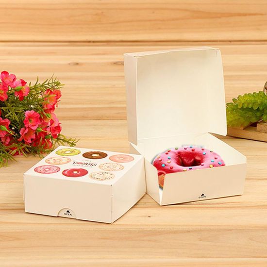 Wholesale White Cardboard Baking Pastry Donut Donut Paper Packaging Box Packaging Box