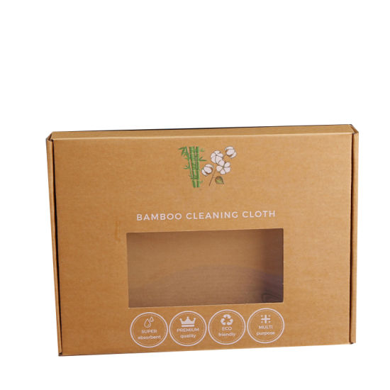 กล่องบรรจุภัณฑ์กระดาษแข็งผ้าทำความสะอาดไม้ไผ่