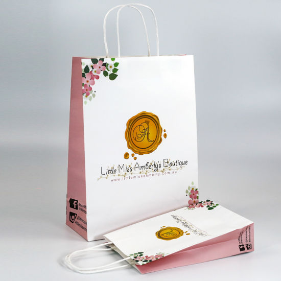 Recycled Custom Design Luxury Shopping White Custom Paper Bag