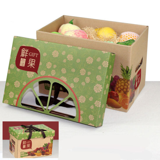 Rigid Cover Corrugated Board Fruit Packaging Handle Box
