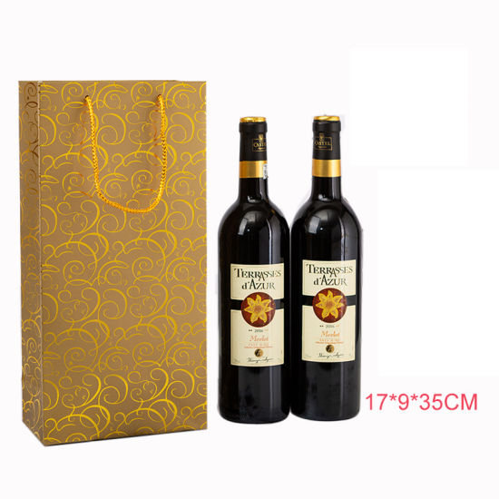 Luxury Sliver Stamping Hot Foil Dry Red Wine Bag အစုလိုက် စျေးနှုန်း