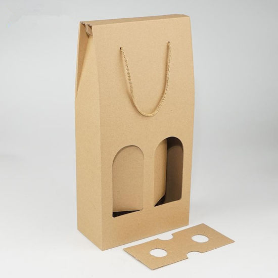 Bag-ong Creative Wine Packaging Bags Paper Gift Box nga adunay String para sa Red Wine Oil Champange Bottle Carrier Gift Holder