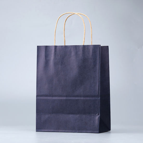 Twisted Ropes Brown Kraft Paper Blue Bag Retail
