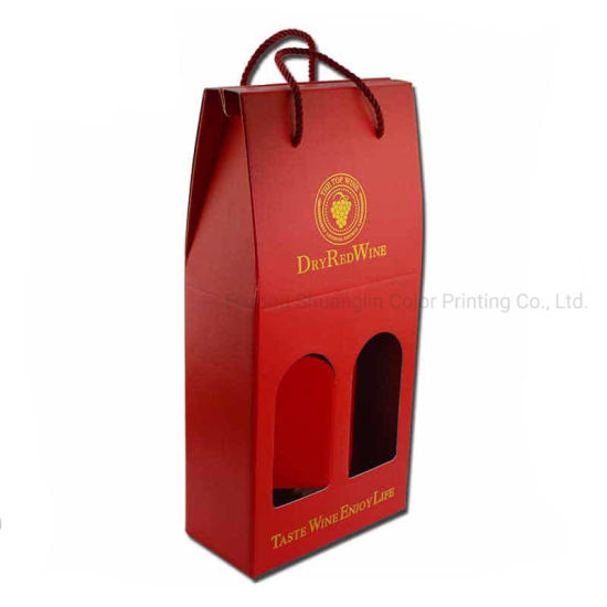 Single & Double Bottles Packing Custom Made Corrugated Paper Wine Boxes