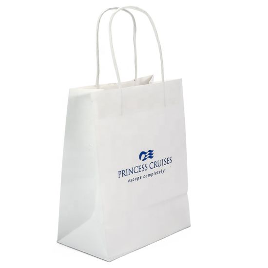 Wholesale Eco-Friendly Recyeled Shopping White Kraft Paper Bag