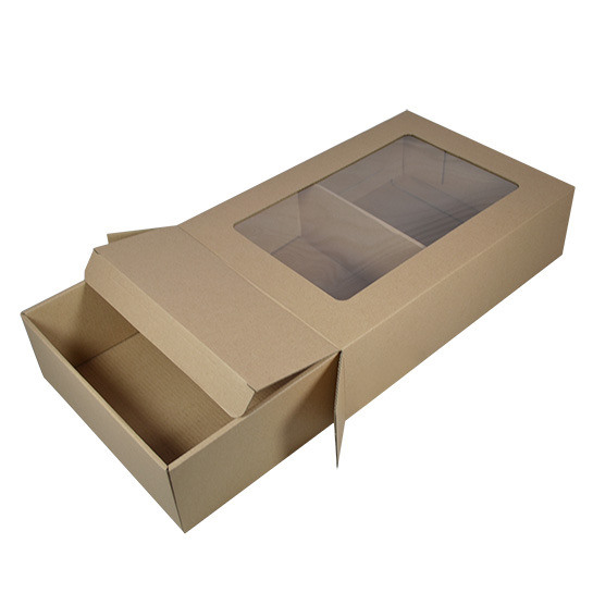 Pinakataas nga Custom Recyclable Folding Carton Boxes Brown Kraft Paper Box nga adunay Window