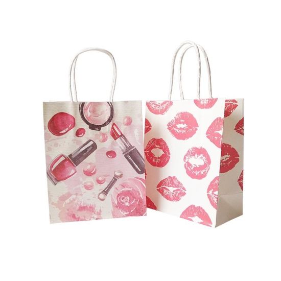 Cosmetic Pattern Printing Pepa Mabhegi ane Handle Gift Bags Party Favour Wedding Packaging Storage Mabhegi