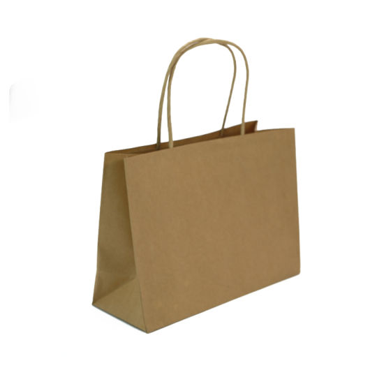 Cheap Fashion Brown Customized Kraft Paper Bag with Twisted Handle for Clothing