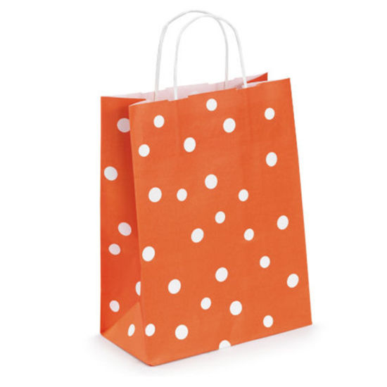 100 % recycelbar Party Shopping Kleines Papiergeschenk Passen Sie Kraftpapiertüte mit Griffen an