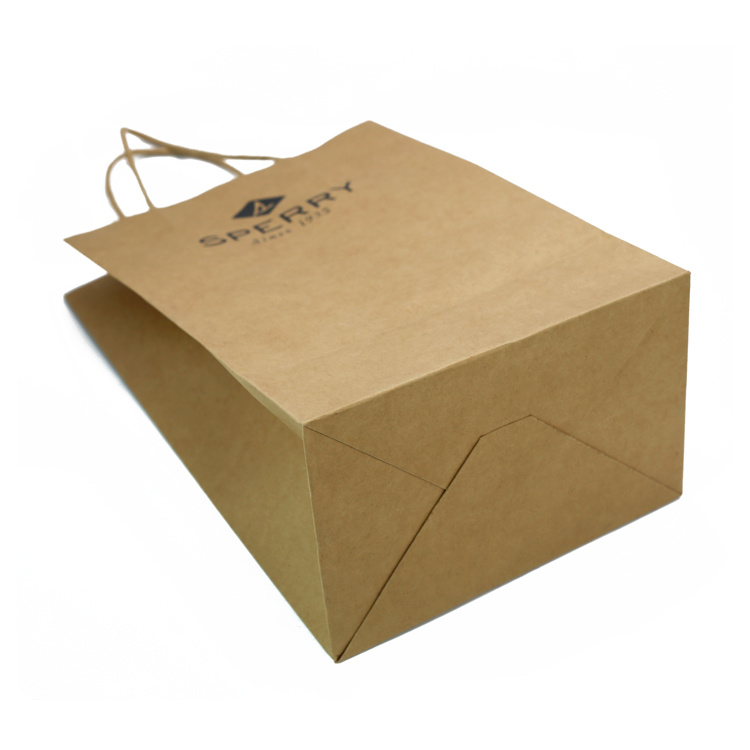 New Fashion Custom Logo Printing Brown Kraft Paper Bags for Shopping