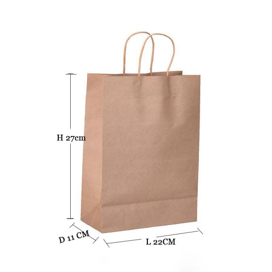 Plain Bag No Printing 80GSM Kraft Paper Bags Wholesale