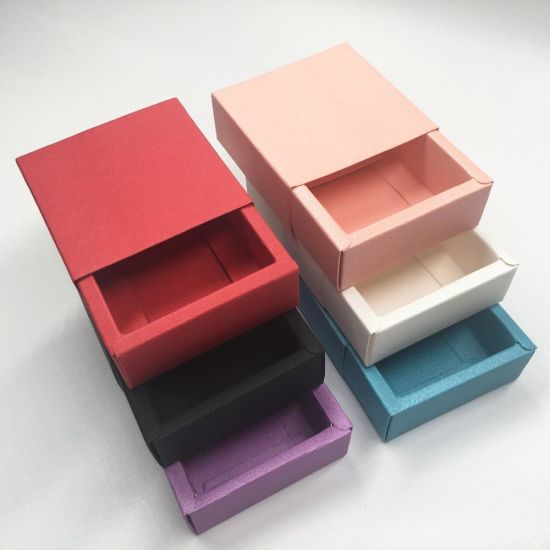 Kraft Paper Drawer Gift Box Blank Small Jewelry Packing Boxes 6colors for GiftHandmade SoapCraftsJewelryToyCandy Box