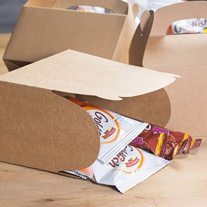 Kağıt Parti Hediyesi Kahverengi Kraft Goodie Kraft Kağıt Kutu Yiyecek