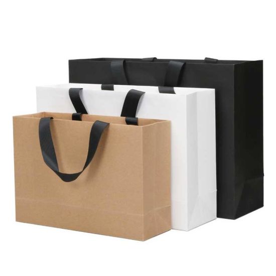 Kraft Paper White Card 250g Shopping Clothing Gift Wedding Portable Paper Bag Featured Image