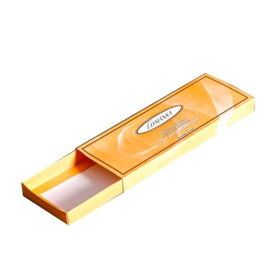 Gold Foil White Paper Push Pull Color Box