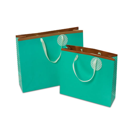 Reusable Luxury Gift Paper Bag nga adunay Ribbon Handle