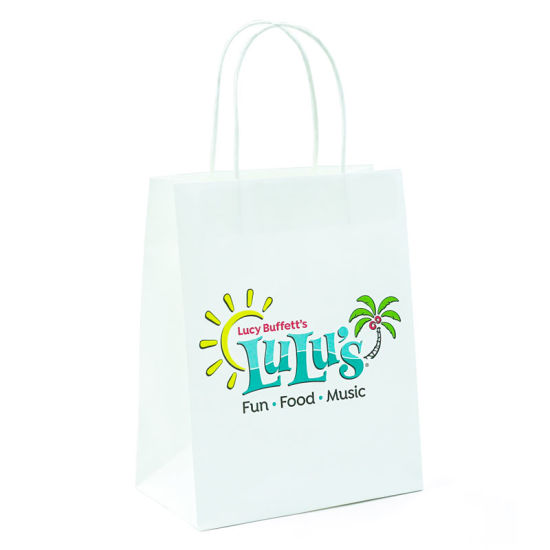Ma-recycle nga Boutique Gamit ang White Kraft Paper Bag nga adunay Twist Paper Handle