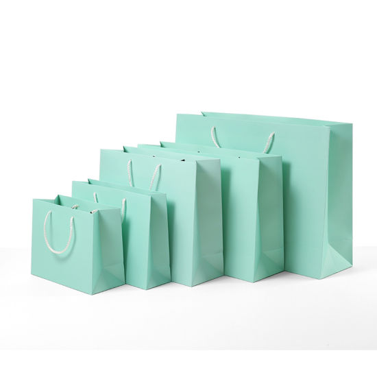 Хартиена кеса за пакување накит во зелена боја Рачка со јаже за печатење на сопствено лого