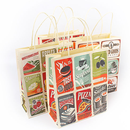 Hot Stamping Color Cake Food Packaging Paper Bag လက်ကား