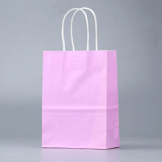 Naglikos nga mga Lubid White Kraft Paper Pink Bag Retail