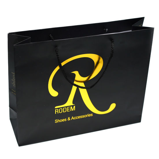 Custom Logo Gold Foil Hot-Stamping Paper Bag
