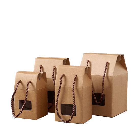 Kraft Paper Corrugated Board Honey Packaging Box Bag Die Cut Window
