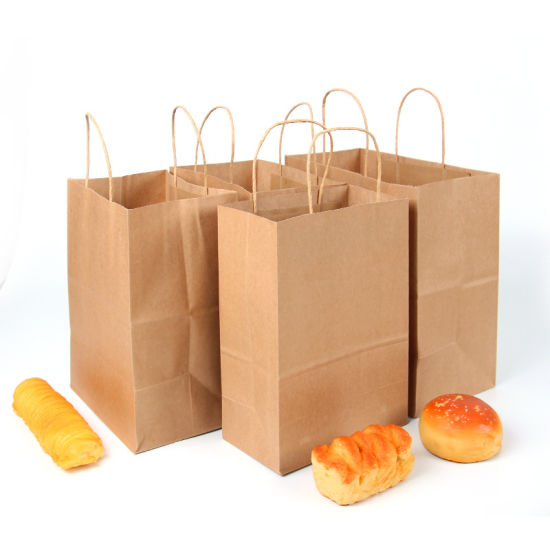 Plain Kraft Paper Kuhaa Bag Twisted Rope Wholesale Personal Size Customized