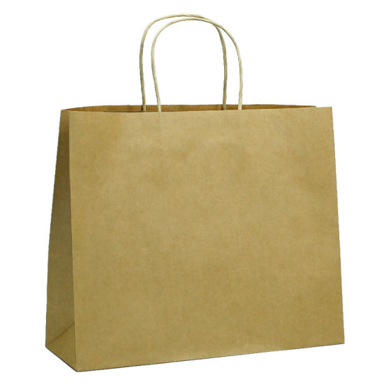 Eco-Friendly Natural Brown Kraft Paper Bag with Twisted Handles