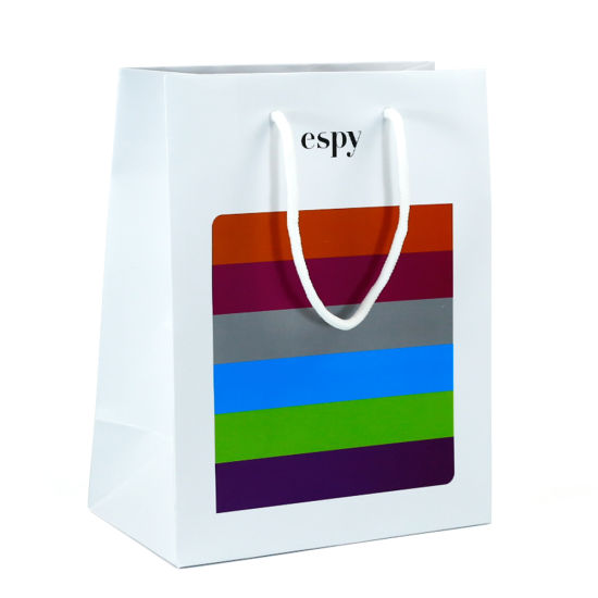 Customized Color Printed Luxury Paper Gift Bag nga adunay Handle